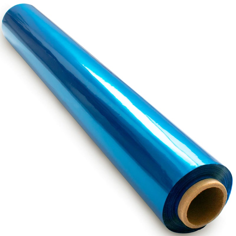 FIESTA WRAPS 200 ft Blue Cellophane Wrap Roll (16 in x 200 ft) - Transparent Colored Wrap for Gift Baskets - Blue Cellophane Paper for Crafts and Wrapping - Image 1